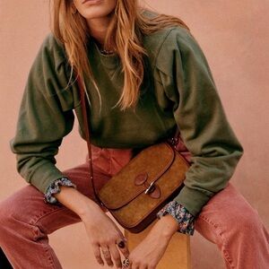 Sézane Alexa Olive Green Sweatshirt (crewneck)